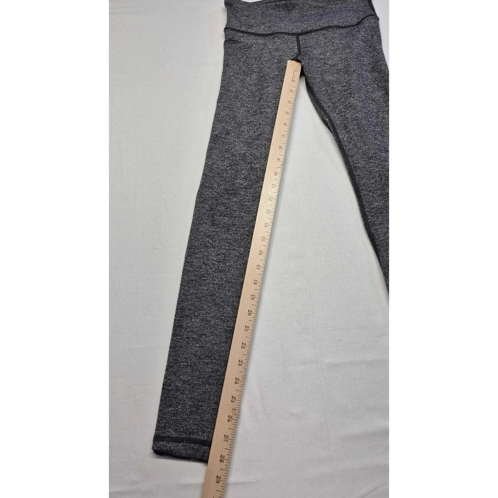 Lululemon Women black Heather Skinny Leg Pull-On Ankle Leggings Sz 4 yoga pants‎